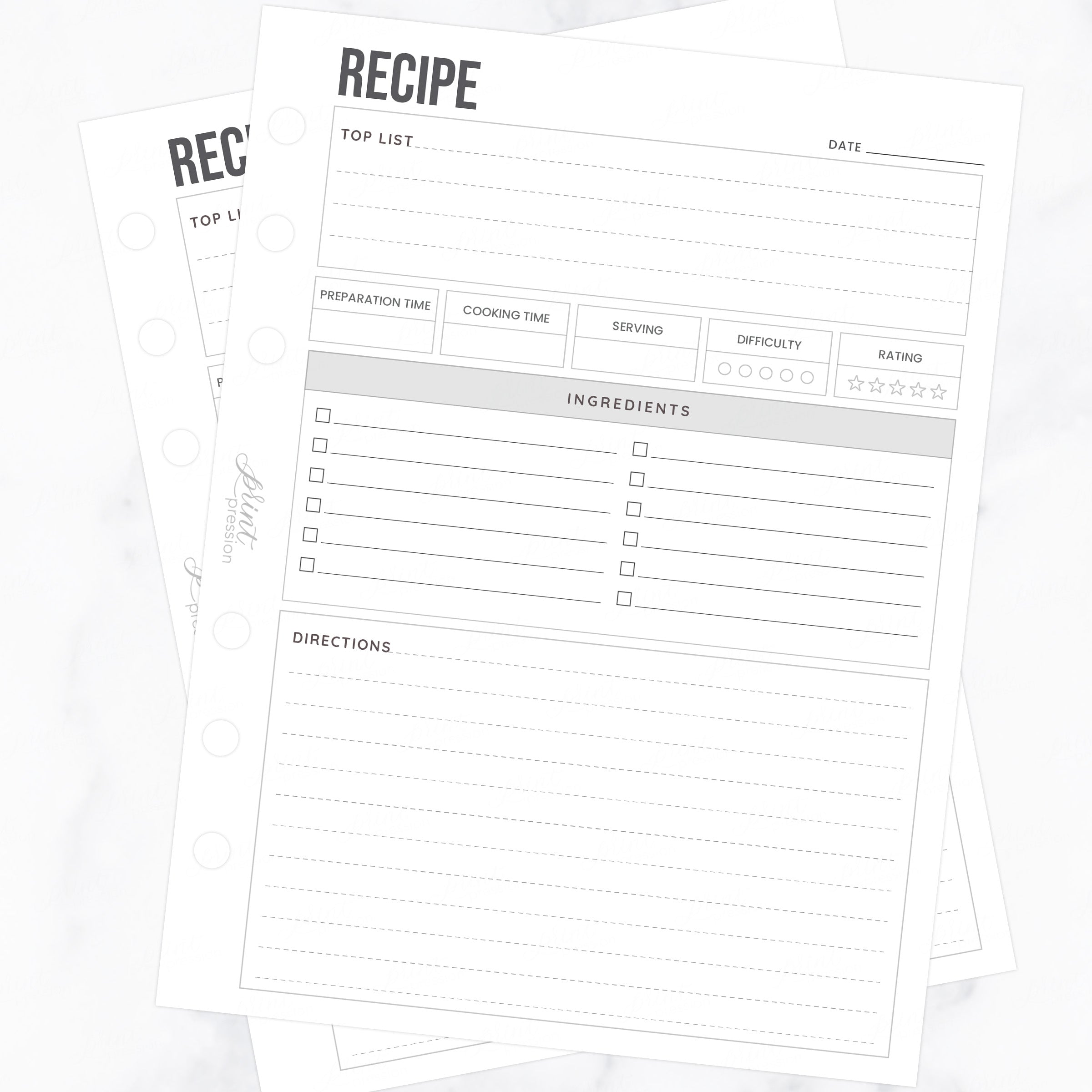 RECIPE | PRINTABLE PLANNER – PrintPression